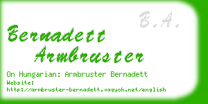 bernadett armbruster business card